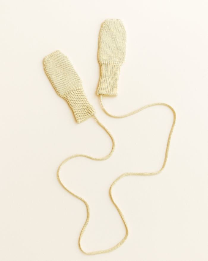 Hvid Wool Mittens Fiza Light Yellow