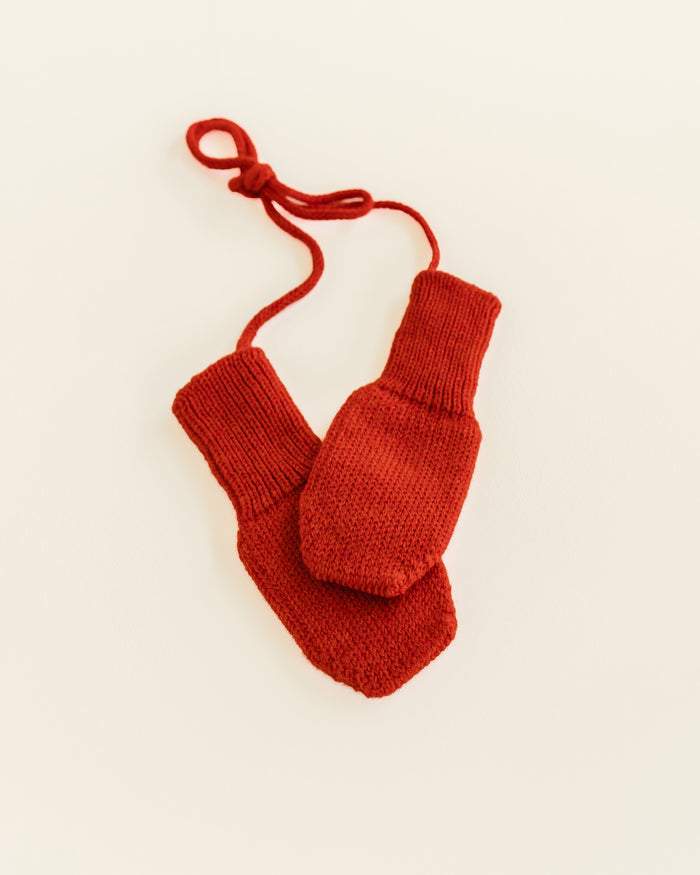 Hvid Wool Mittens Fiza Red