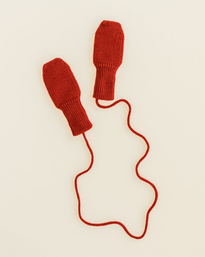 Hvid Wool Mittens Fiza Red