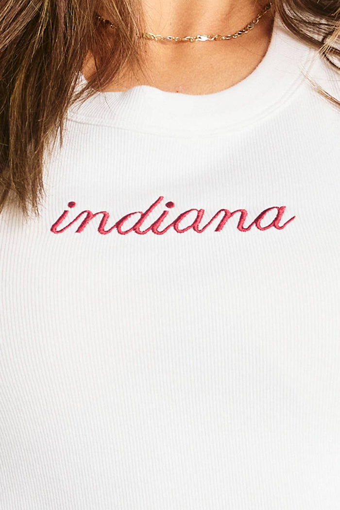 Indiana Embroidered Ribbed Tank Top
