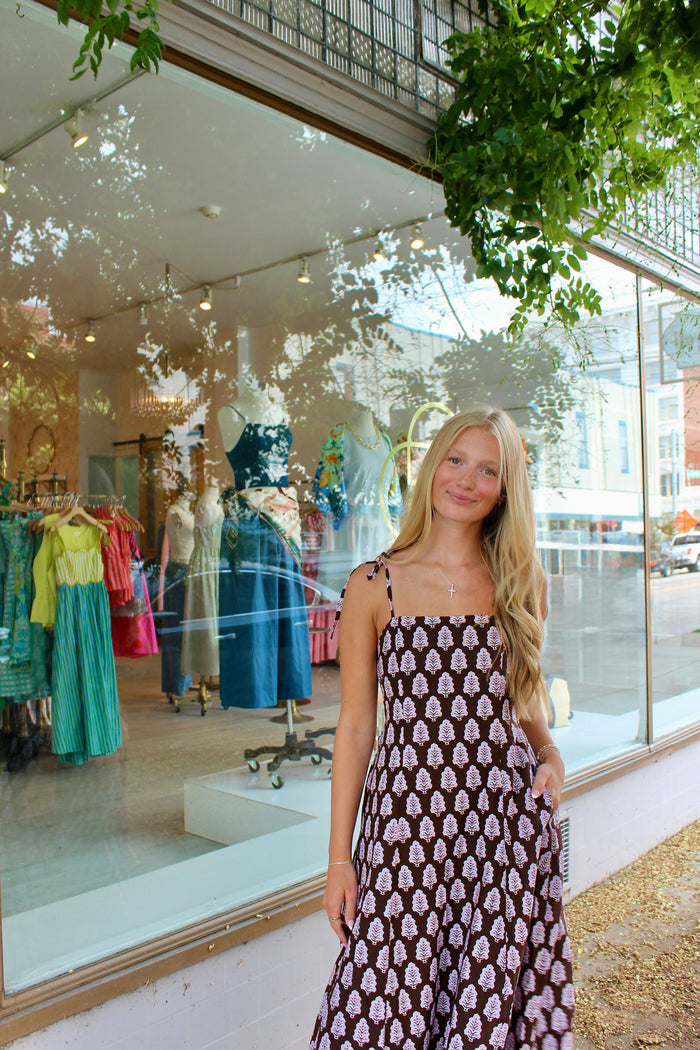 Ingrid Block Print Dress