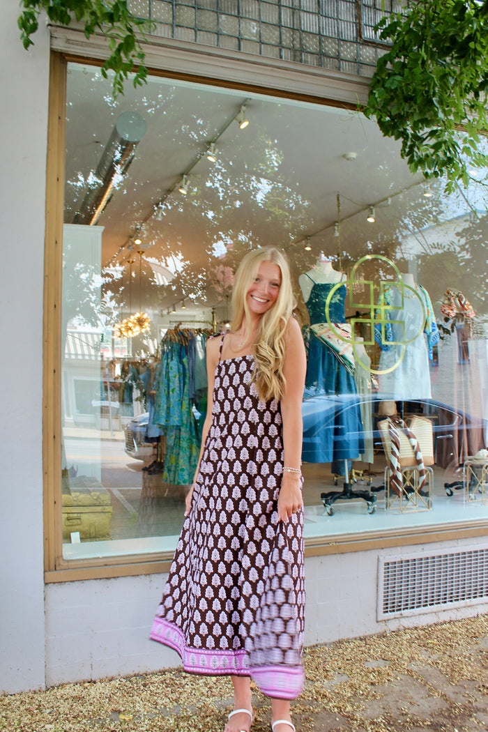 Ingrid Block Print Dress
