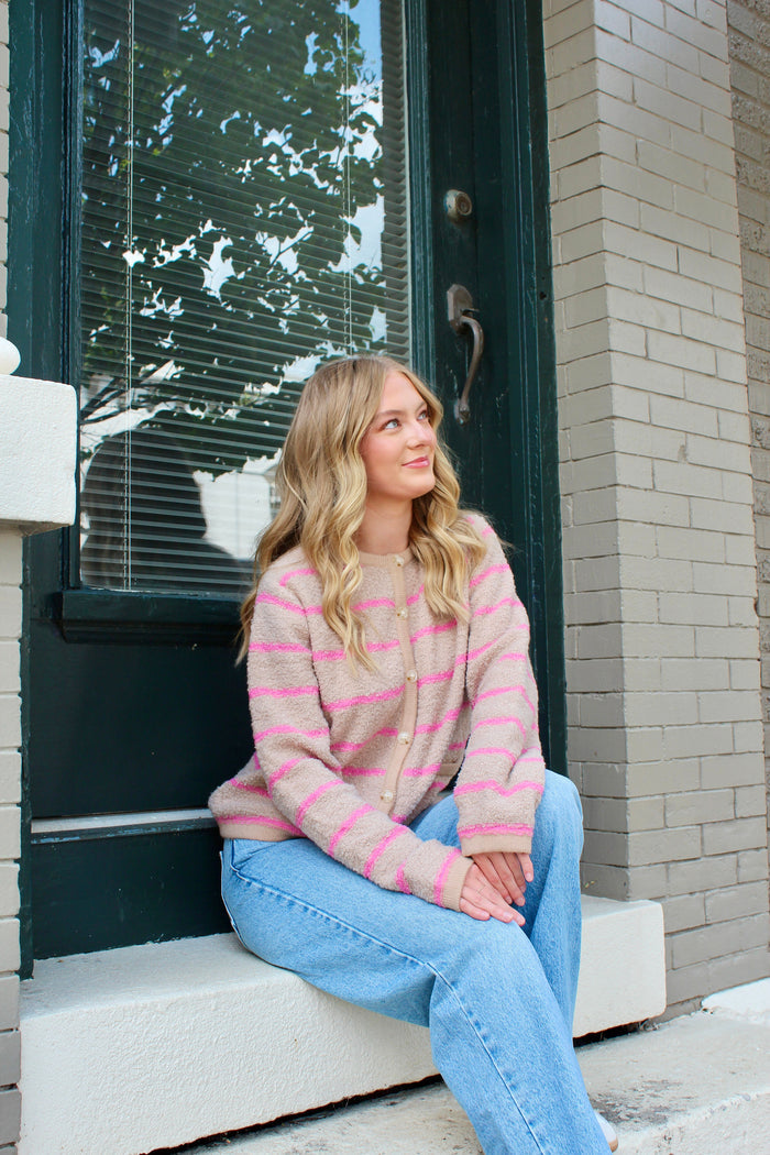Janet Stripe Button Cardigan
