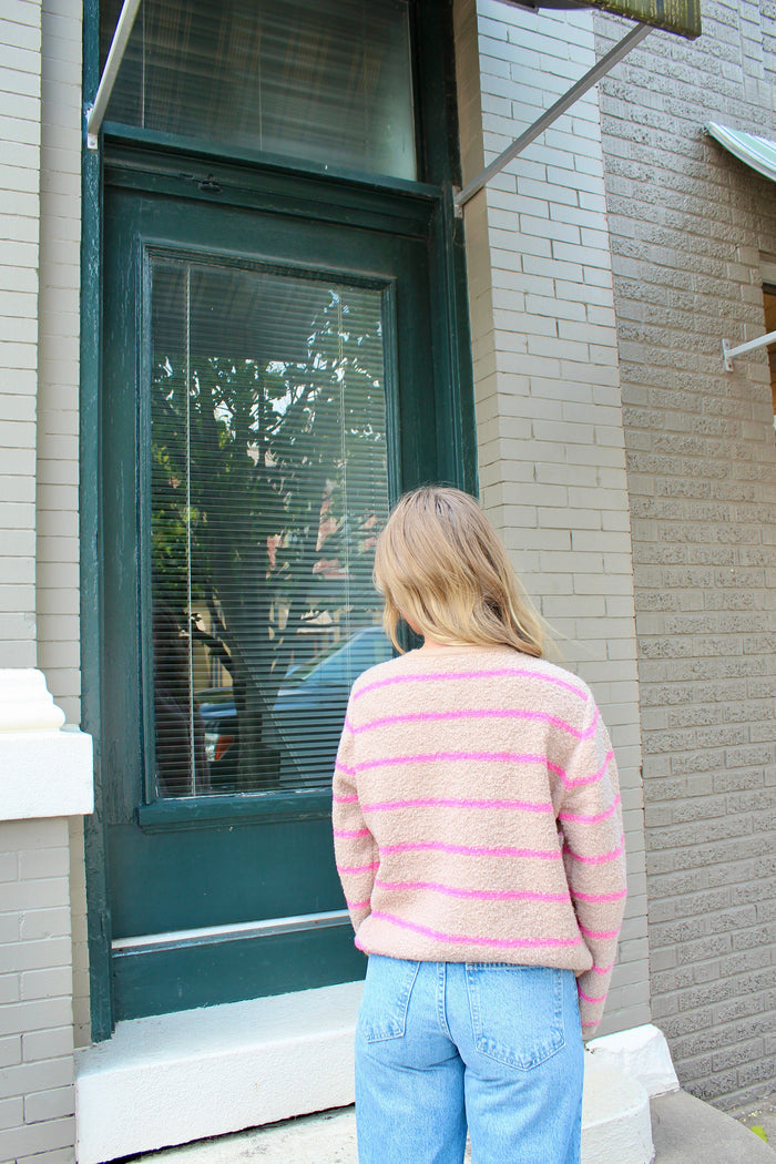 Janet Stripe Button Cardigan