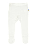Joha Footed Baby Pants Wool & Silk Pointelle White