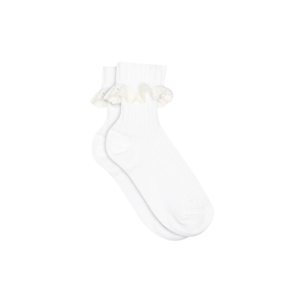 Julia Socks with Lace White