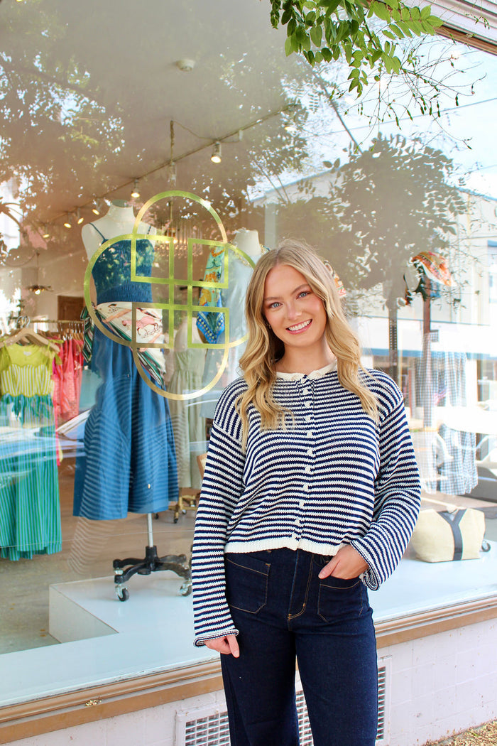 Julieanna Stripe Button Cardigan