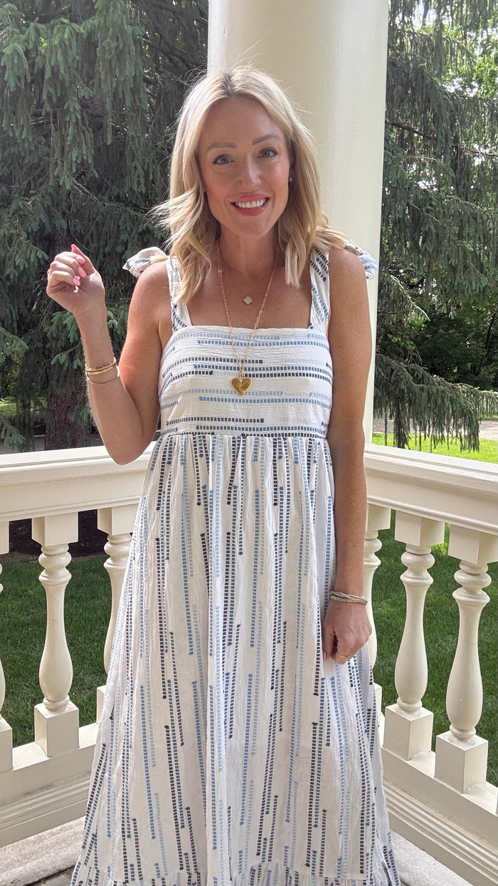 June Ribbon Stripe Midi Dress