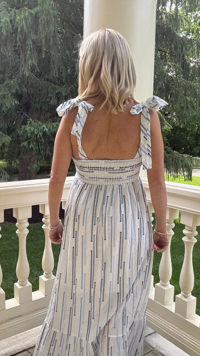 June Ribbon Stripe Midi Dress