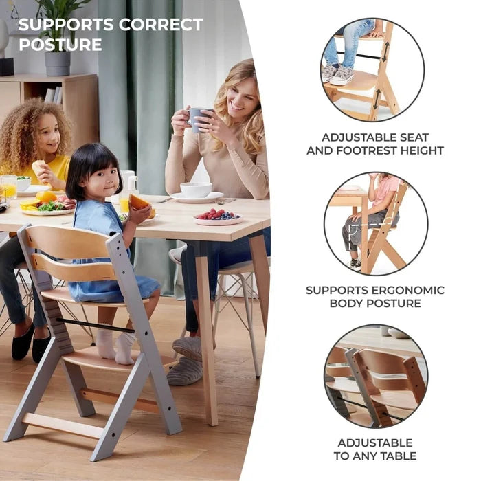 Kinderkraft Enock Wooden Highchair - Wooden Natural - ebebek - Black Friday
