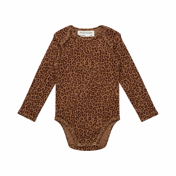 Leopard Print Romper Brown