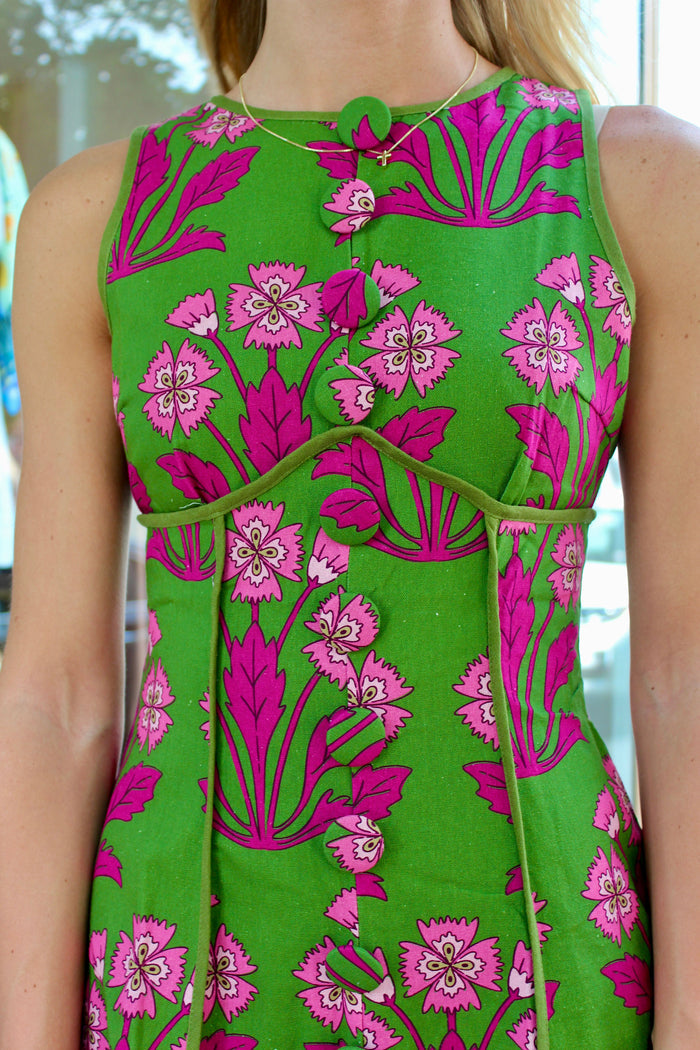Lila Floral Button Dress