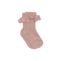 Lisa Baby Socks with Lace - Woodrose