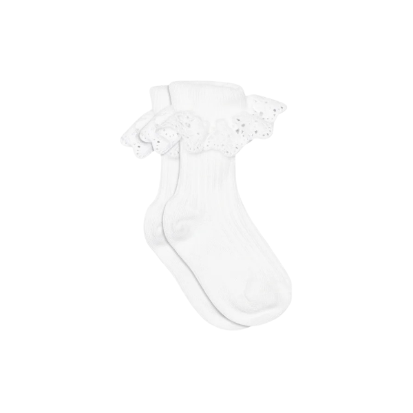 Lisa Socks with Lace - White