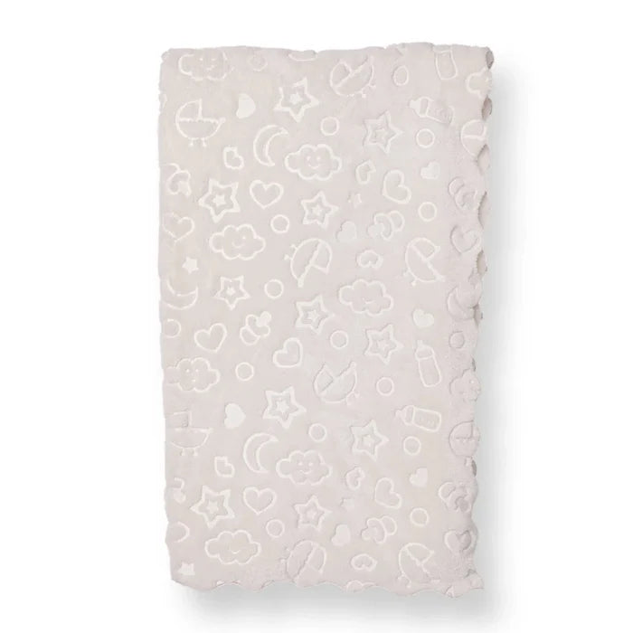 Little Dreams Unisex Plush Blankets - Ecru Ecru - ebebek