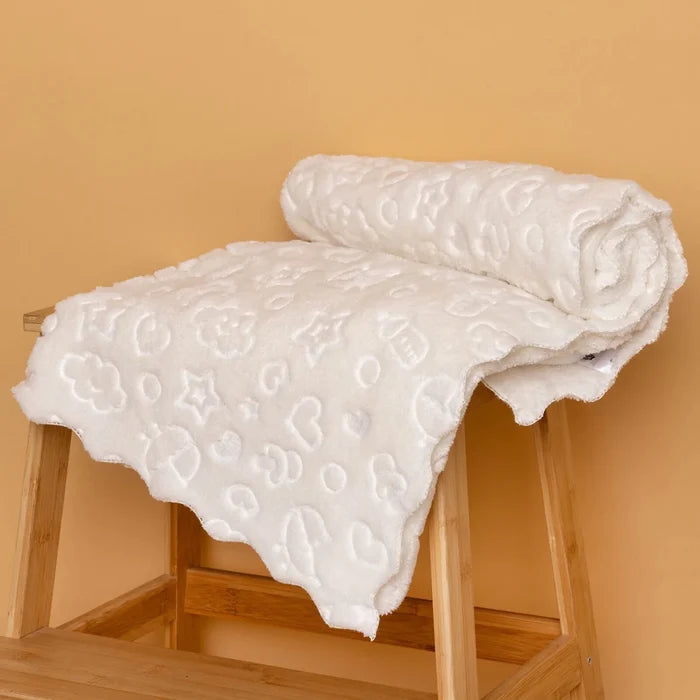 Little Dreams Unisex Plush Blankets - Ecru Ecru - ebebek