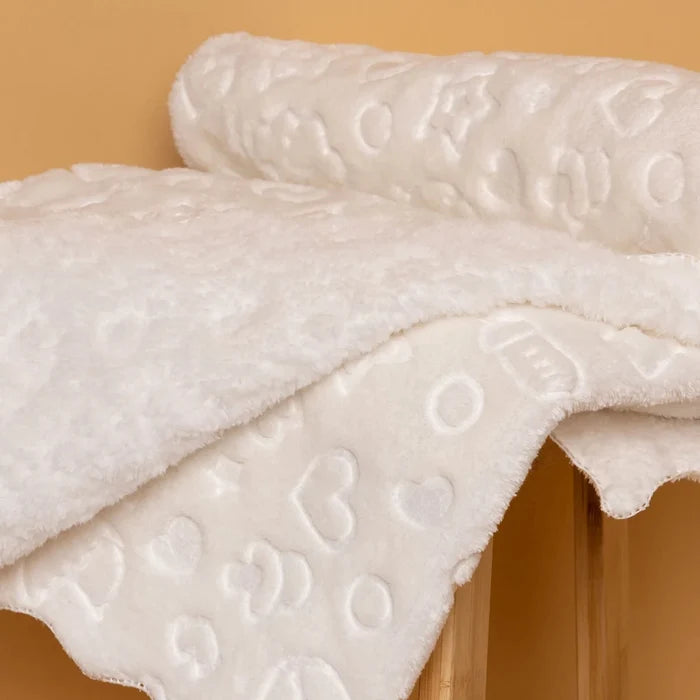 Little Dreams Unisex Plush Blankets - Ecru Ecru - ebebek