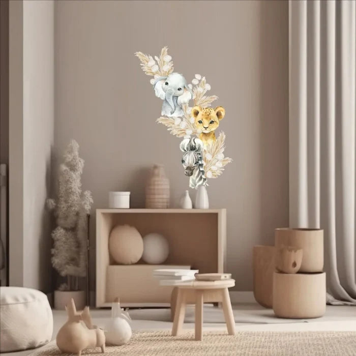 Live Vida Baby Safari Wall Sticker Elephant & Lion & Zebra 3 pcs - ebebek - Black Friday