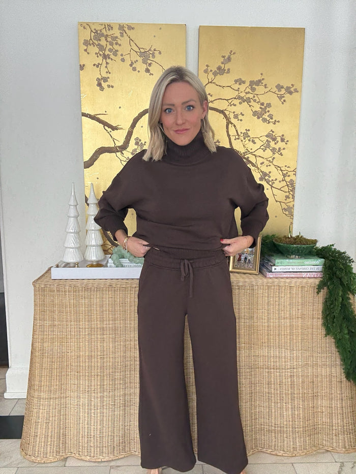 Macy Cropped Wide Pant - Espresso