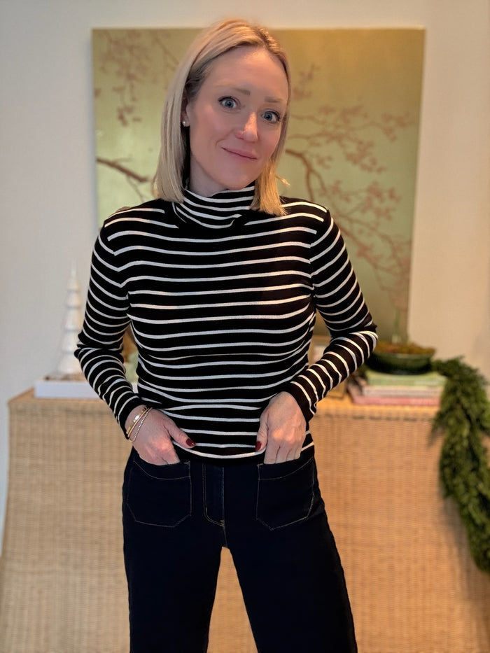 Madison Striped Turtleneck