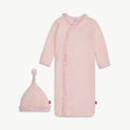 Magnetic Me Pin Dot Pink Ruffle Gown Hat Set: NB-3M