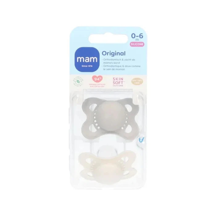 MAM Original Soother Unisex 0-6 months Pack of 2 - ebebek