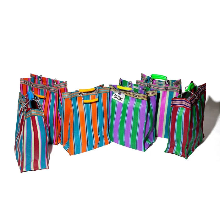 Market Bag Rectangle Green - Purple