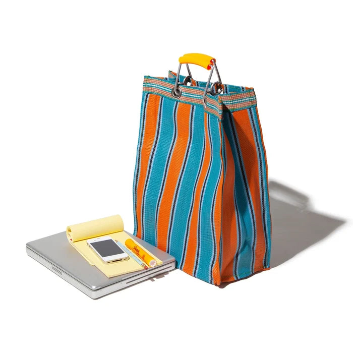 Market Bag Rectangle Orange - Blue