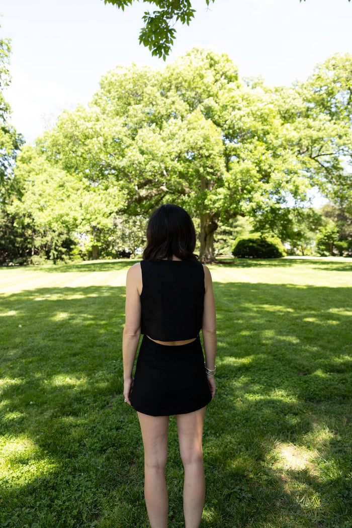 Megan Scallop Linen Skort