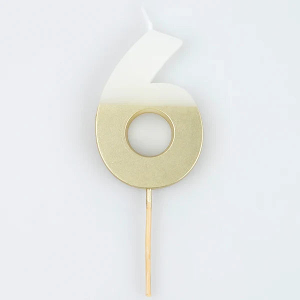 Meri Meri Dipped Number Candle 6