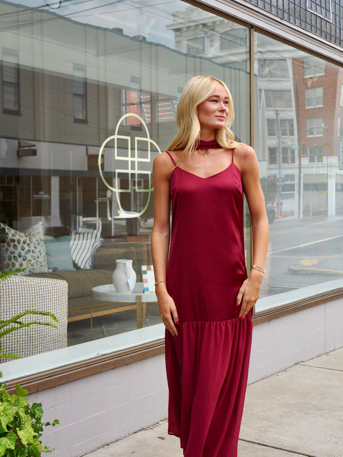 Merlot Mixed Media Dress
