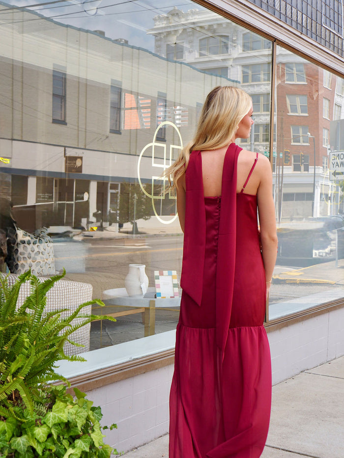 Merlot Mixed Media Dress