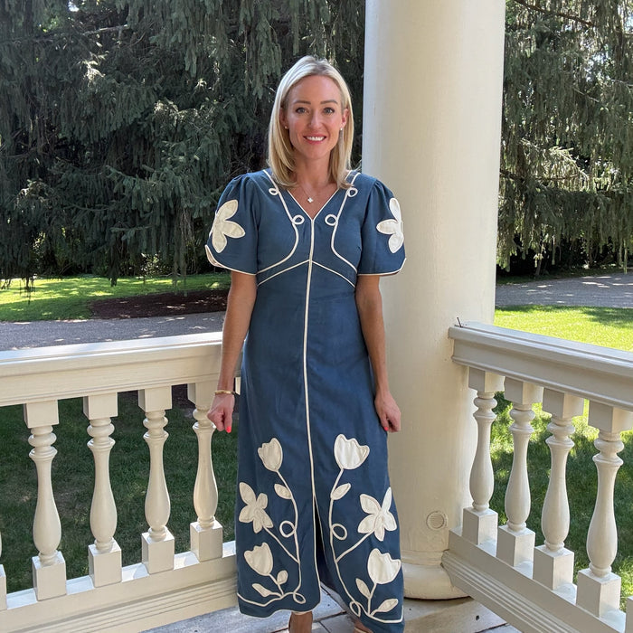 Millie Floral Appliqué Maxi Dress