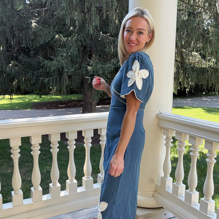 Millie Floral Appliqué Maxi Dress