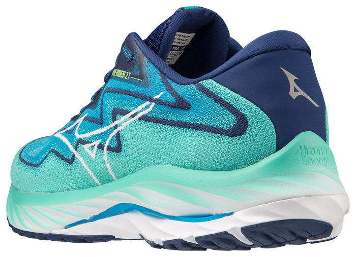 Mizuno Men's Men's Wave Rider 27 SSW - Atlantis/White/Blue Depths