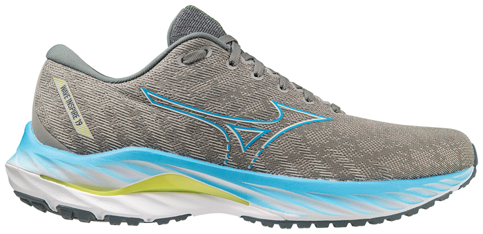 Mizuno Men's Wave Inspire 19 - Ultimate Gray/Jet Blue/Bolt 2 (Neon)