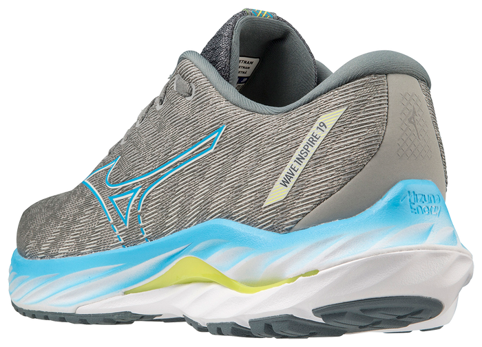 Mizuno Men's Wave Inspire 19 - Ultimate Gray/Jet Blue/Bolt 2 (Neon)