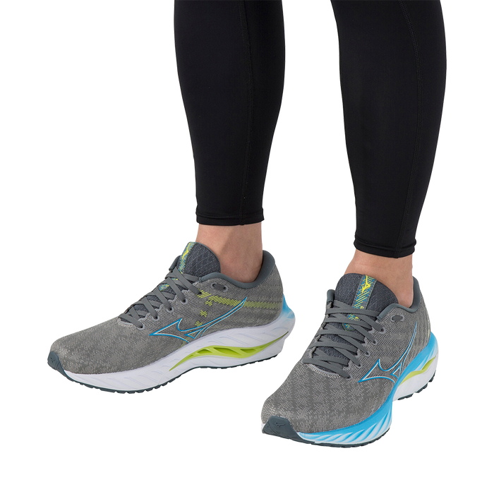 Mizuno Men's Wave Inspire 19 - Ultimate Gray/Jet Blue/Bolt 2 (Neon)