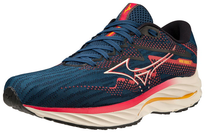 Mizuno Men's Wave Rider 27 - Blue Opal/Papyrus/Ski Patrol