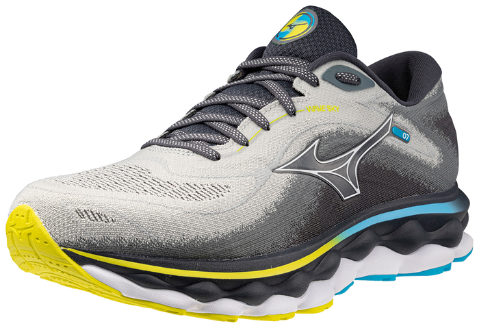 Mizuno Men's Wave Sky 7 - Pearl Blue/White/Bolt 2 (Neon)