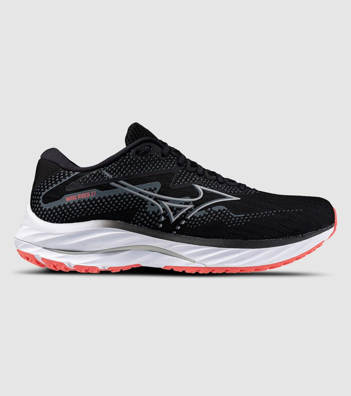 Mizuno Women's Wave Rider 27 D - Black/Nickel/Dubarry