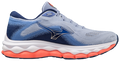 Mizuno Women's Wave Sky 7 - Blue Henon/Silver/Neon Flame