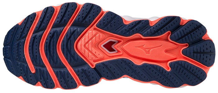 Mizuno Women's Wave Sky 7 - Blue Henon/Silver/Neon Flame