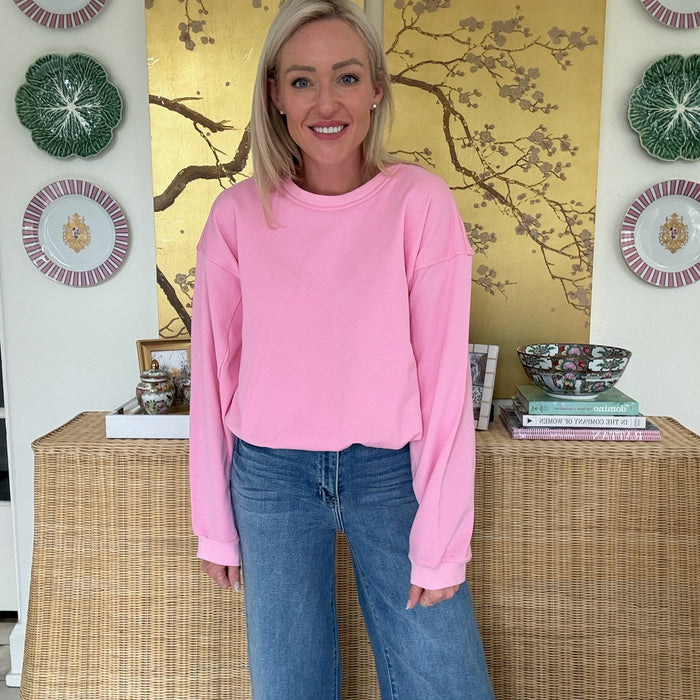 Monica Crewneck Bubble Hem Sweatshirt