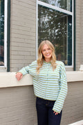 Monica Stripe Sweater - Matcha