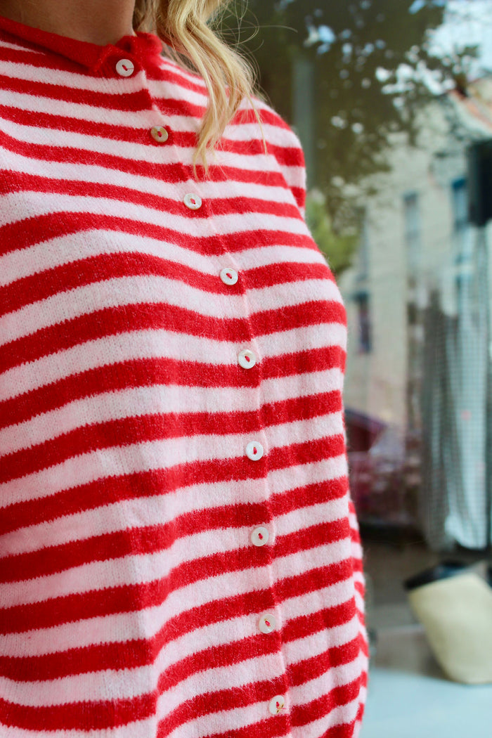 Monica Stripe Sweater - Pink/Red