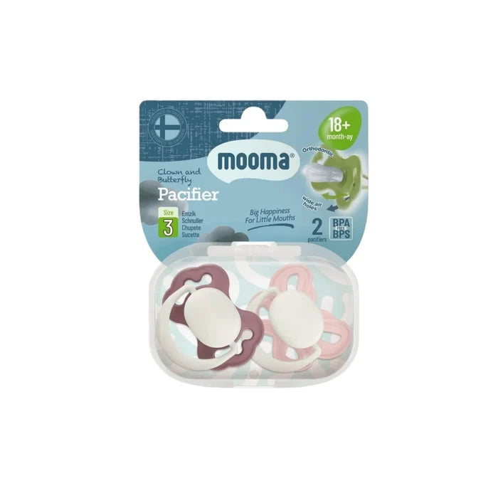 Mooma Clown & Butterfly Soothers 18+ months Pack of 2 - Brownish Purple & Baby Pink - ebebek - Christmas