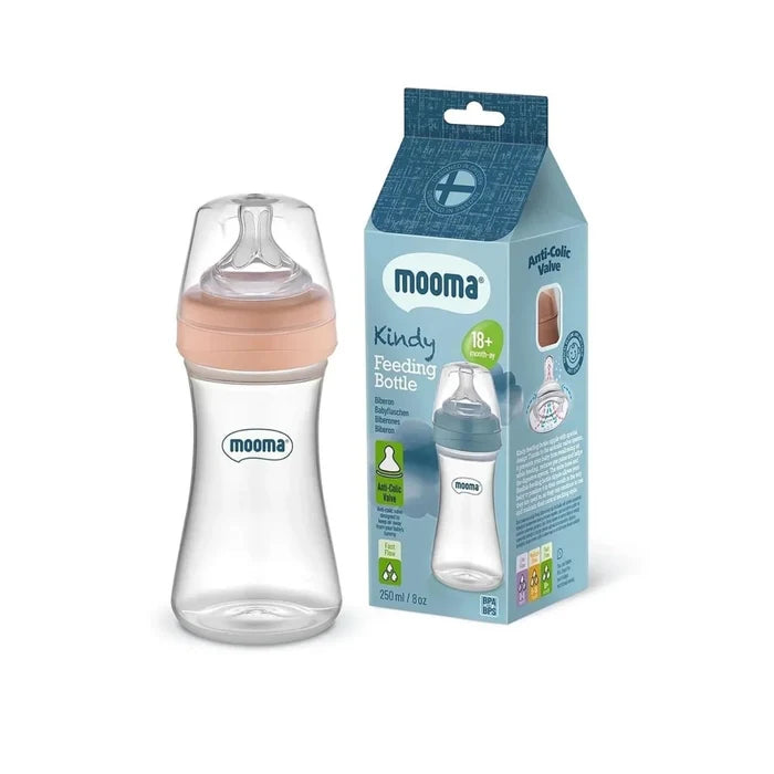 Mooma Kindy Bottle Fast Flow 18+ months 250ml - Old Rose - ebebek