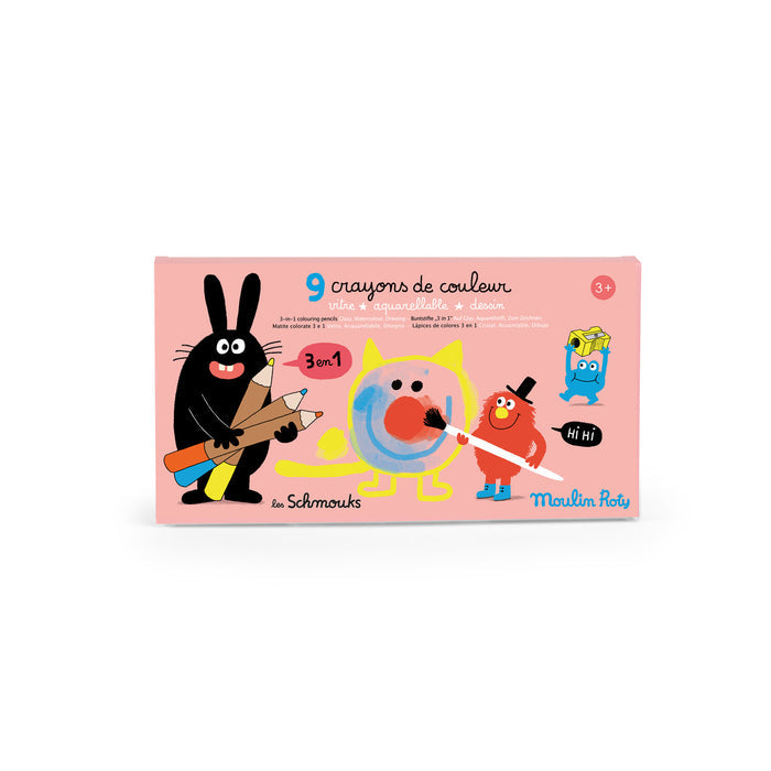 Moulin Roty 3-in-1 coloring pencils - 9 Pack