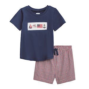 Navy Patriotic Short Set